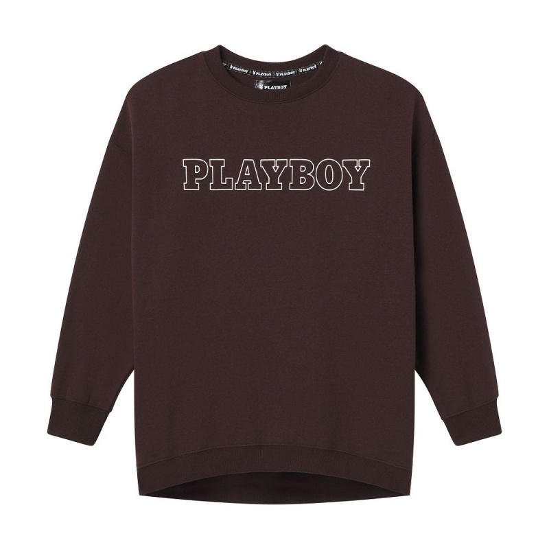 Blue Women's Playboy Rabbit Head Legging Crewnecks | PLBY-592875