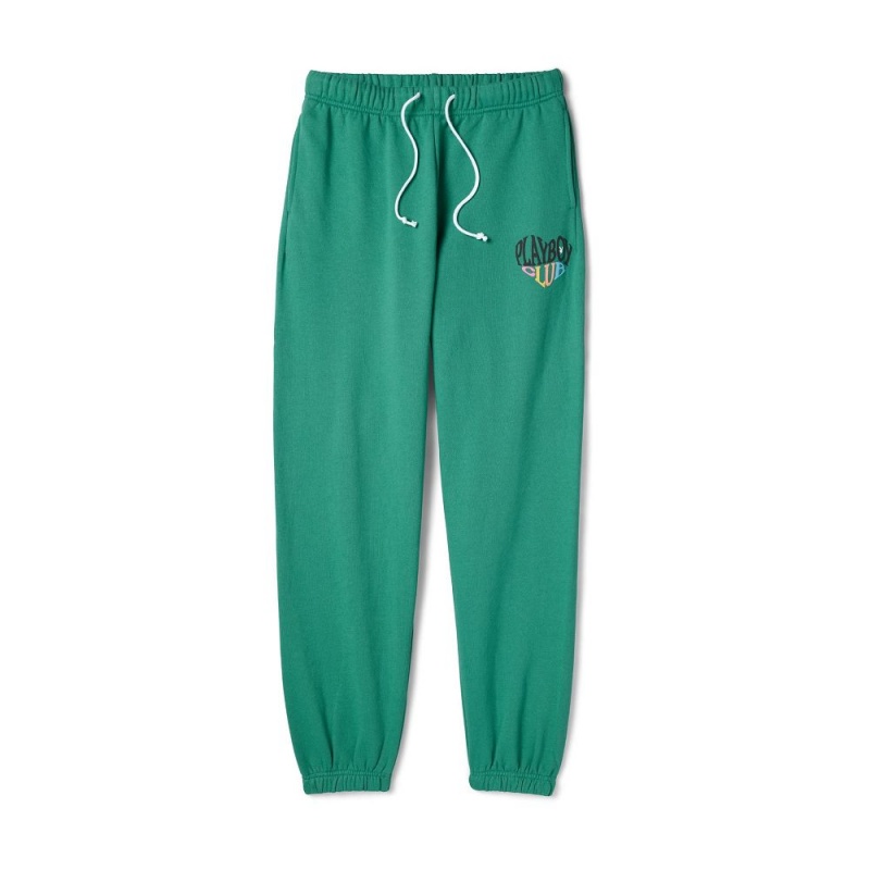 Bottle Green Women\'s Playboy Velour Bandeau Joggers | PLBY-592742