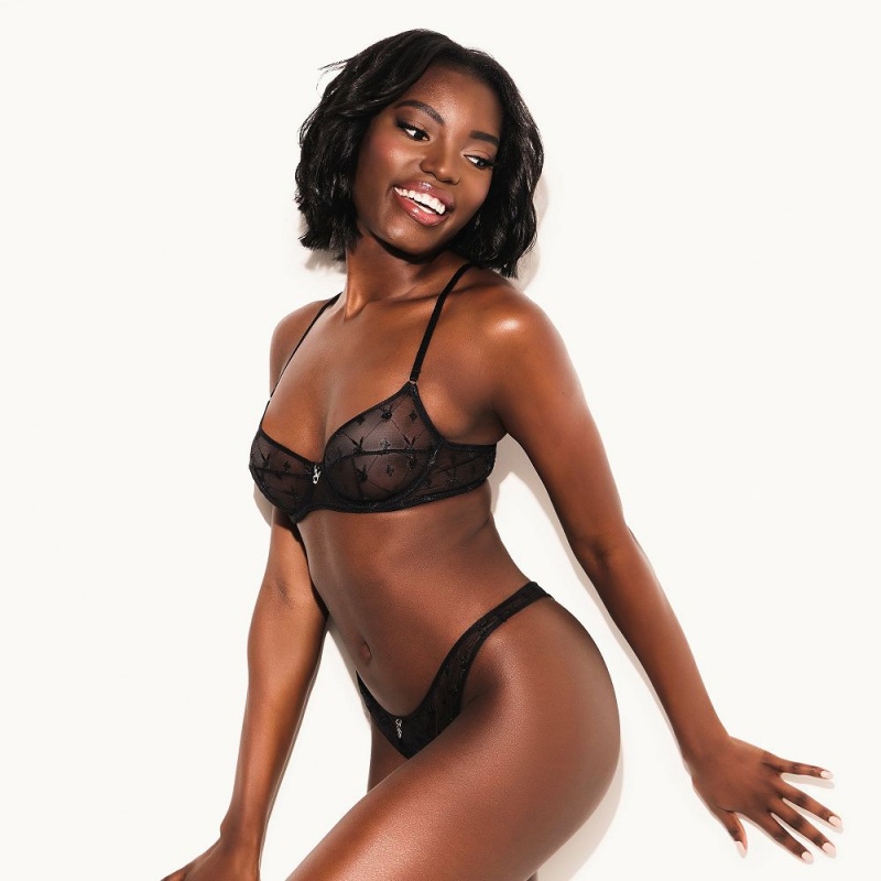 Bright Pink Women's Playboy The Icon Underwire Bra Bras | PLBY-592665