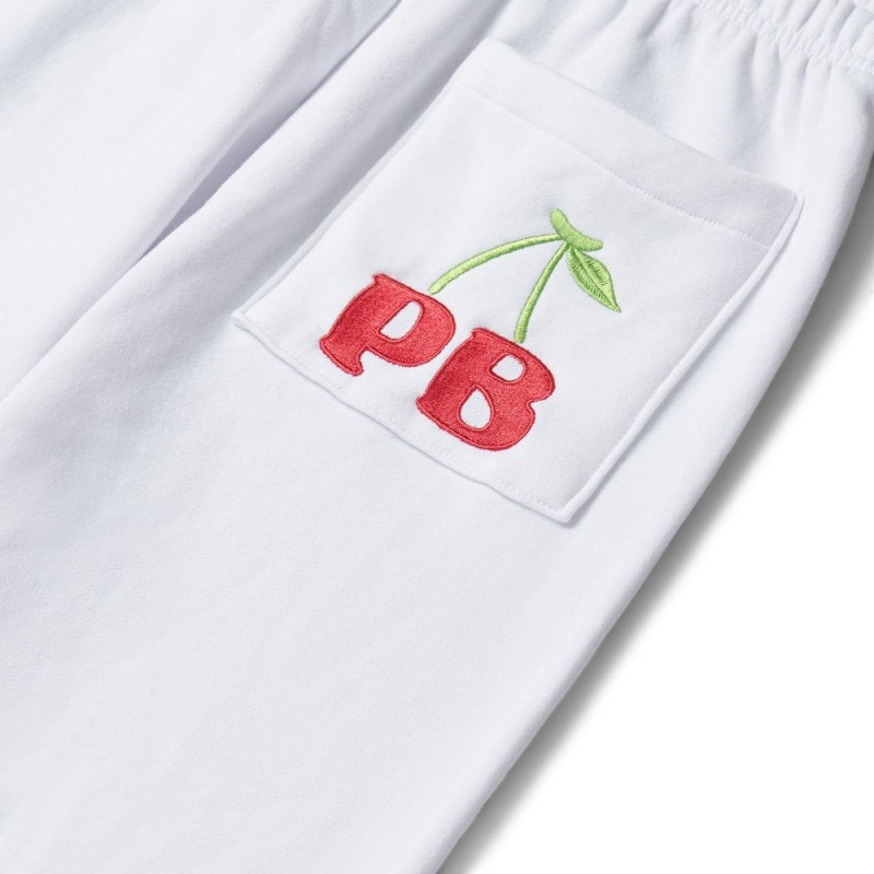 Bright White Women's Playboy Contrast Stitch Boyfriend Pants | PLBY-592814