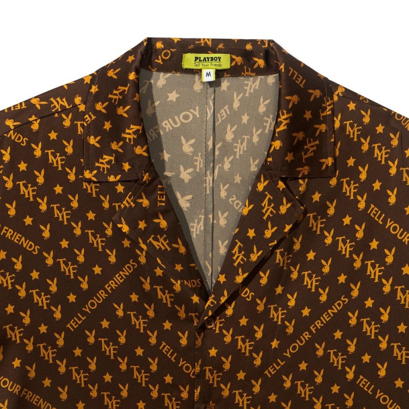 Brown Women's Playboy 1953 Zip-Up T-shirts | PLBY-592895