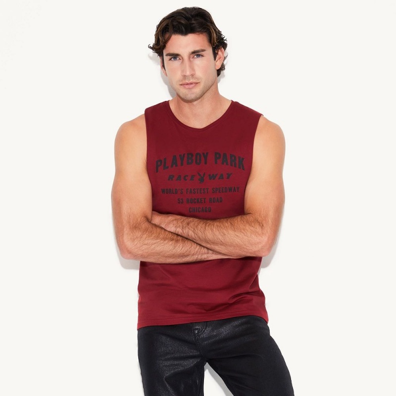 Cardinal Men's Playboy Raceway Muscle k T-shirts | PLBY-593188
