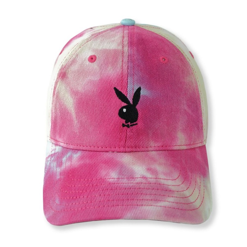 Cotton Candy Women's Playboy Adjustable Rabbit Head Logo Hat Tie Dye Hats | PLBY-592633