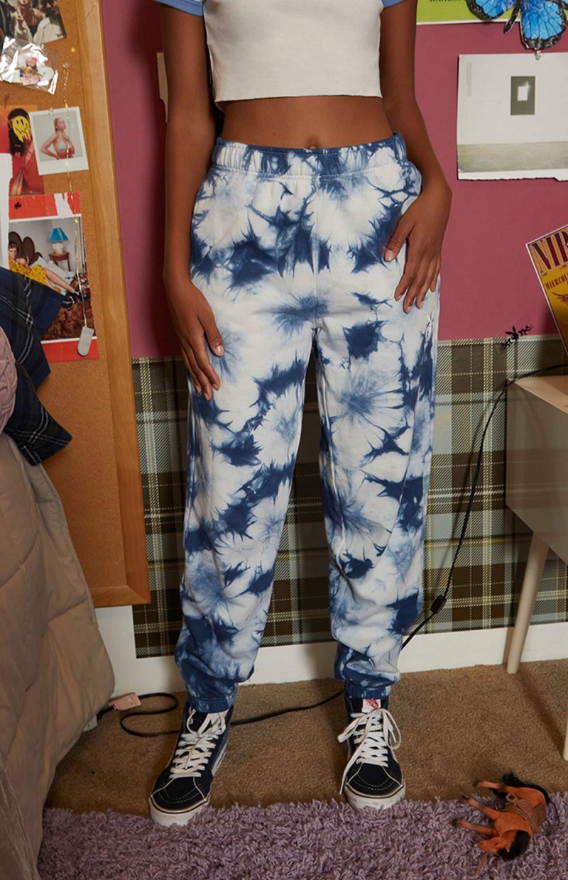 Crystal Blue Women's Playboy Rabbit Head Oversized Joggers | PLBY-592753