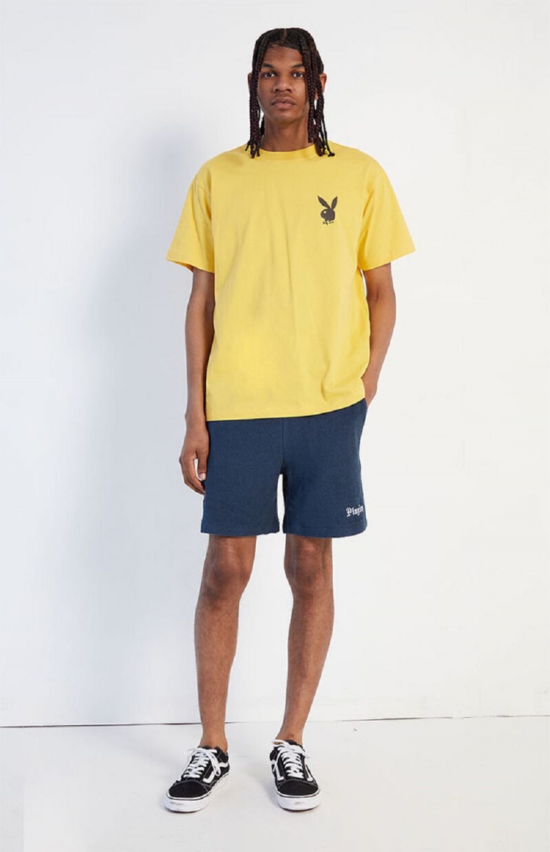 Gold Men's Playboy Rocky Point Gold T-shirts | PLBY-593269