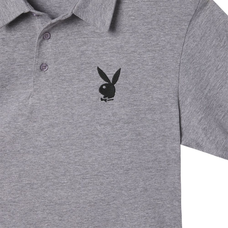 Gray Men's Playboy Classic Rabbit Head T-shirts | PLBY-593266