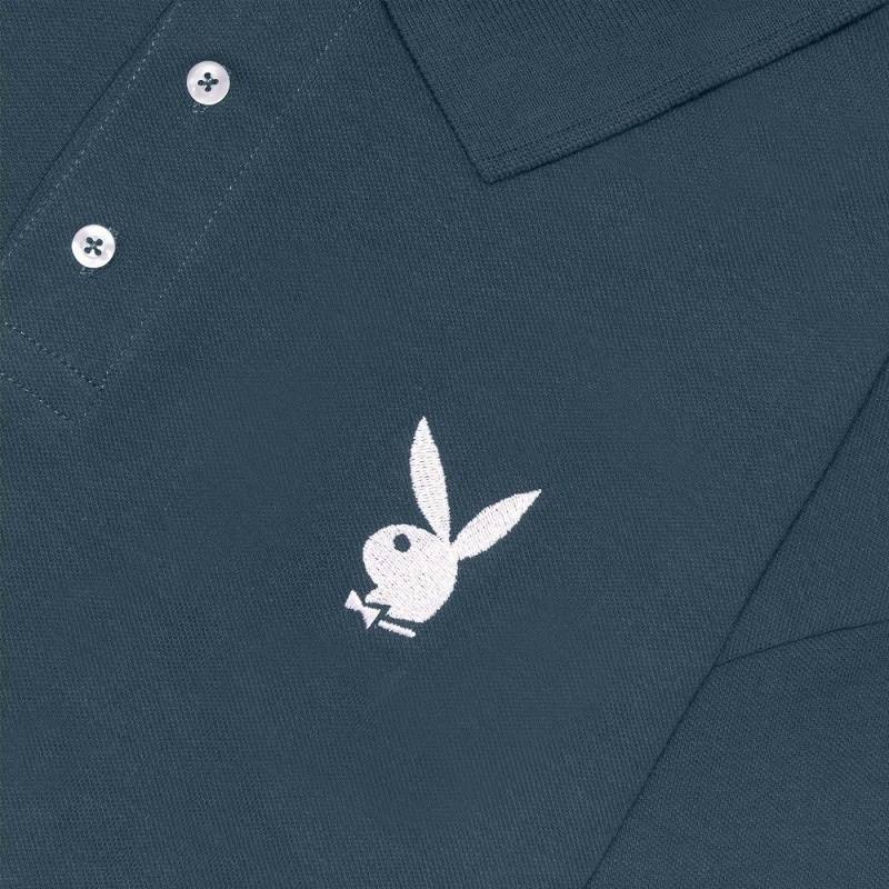 Gray Men's Playboy Classic Rabbit Head T-shirts | PLBY-593266