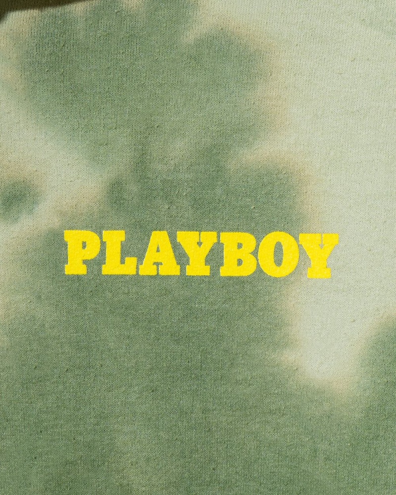 Green Men's Playboy August 1976 Cover Tie-Dye Hoodies | PLBY-593006