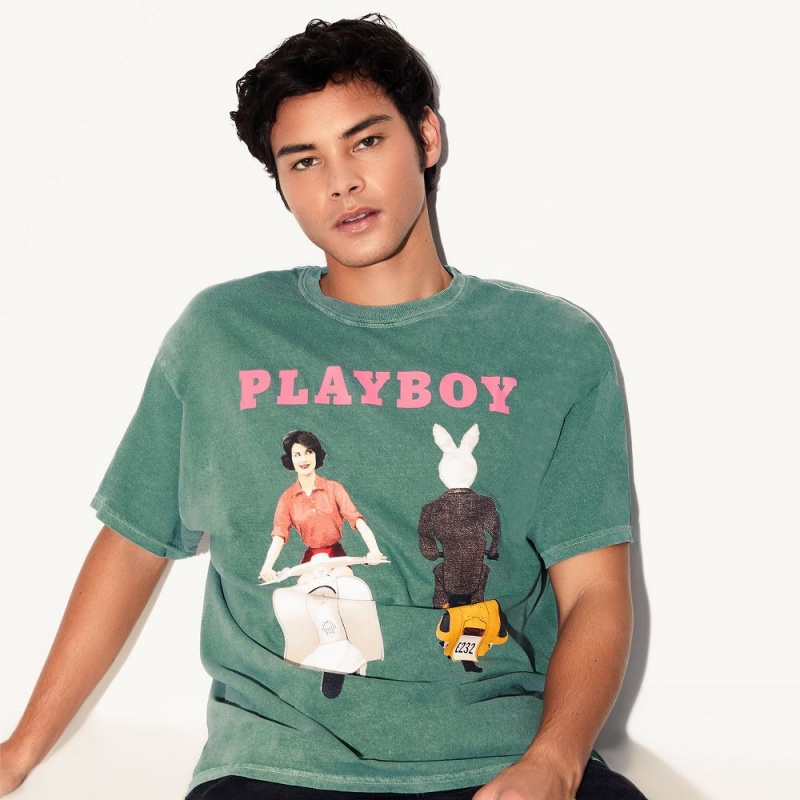 Green Men's Playboy June 1959 Cover T-shirts | PLBY-593265