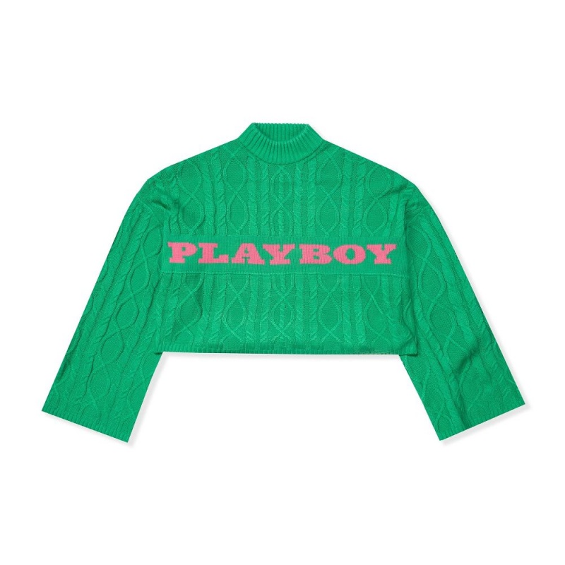 Green Women\'s Playboy The Flare Jean Light Wash Jackets | PLBY-592870