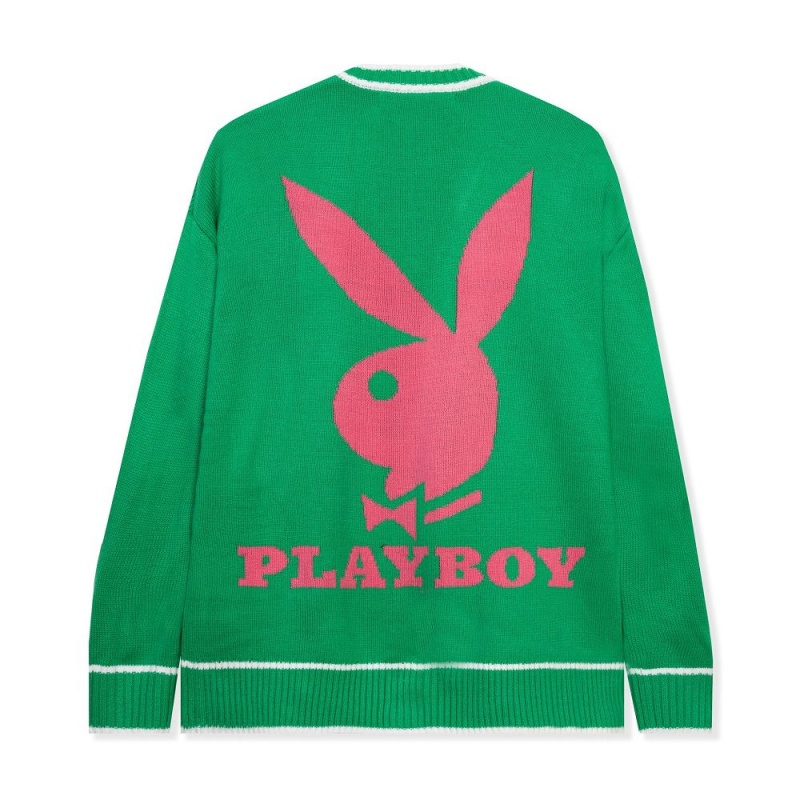 Green Women's Playboy The High Rise Wide Leg Jean Medium Wash Jackets | PLBY-592868