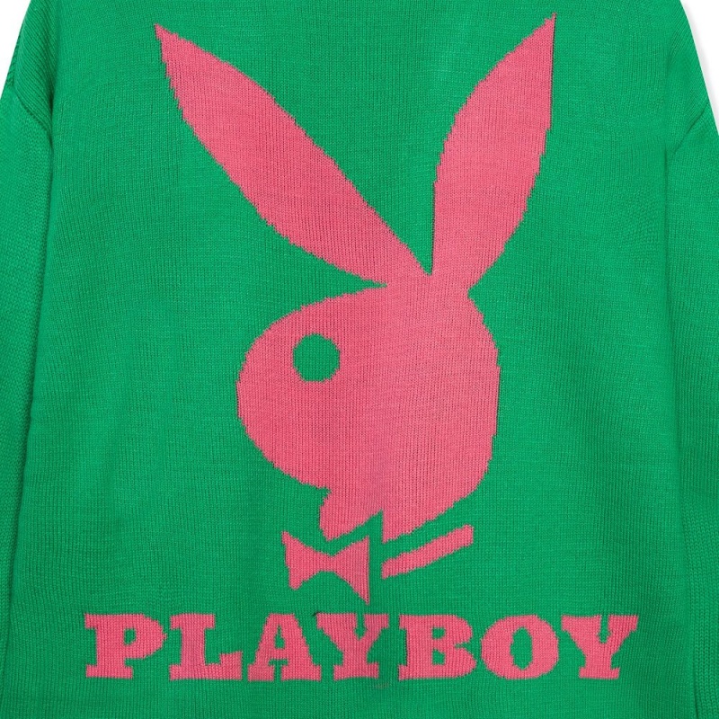 Green Women's Playboy The High Rise Wide Leg Jean Medium Wash Jackets | PLBY-592868