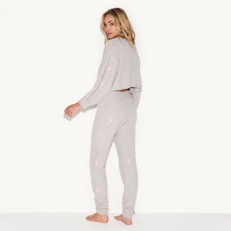 Grey Women's Playboy Sports Joggers | PLBY-592750