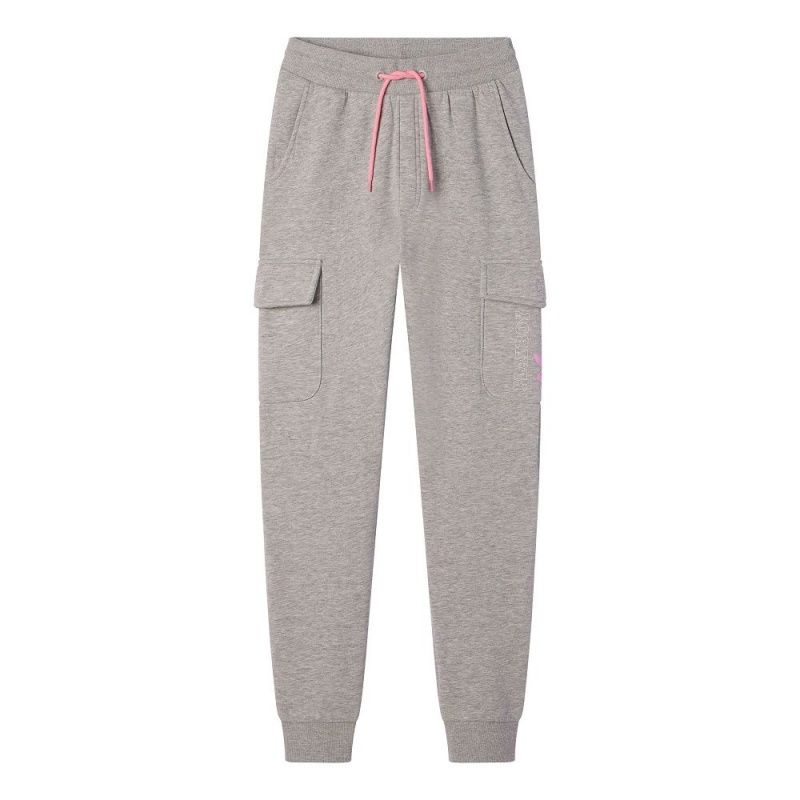 Grey Women's Playboy The Cover Collage Joggers | PLBY-592766