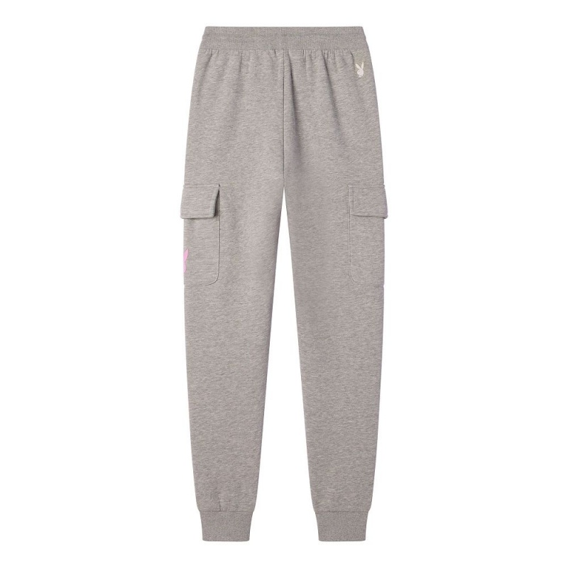 Grey Women's Playboy The Cover Collage Joggers | PLBY-592766