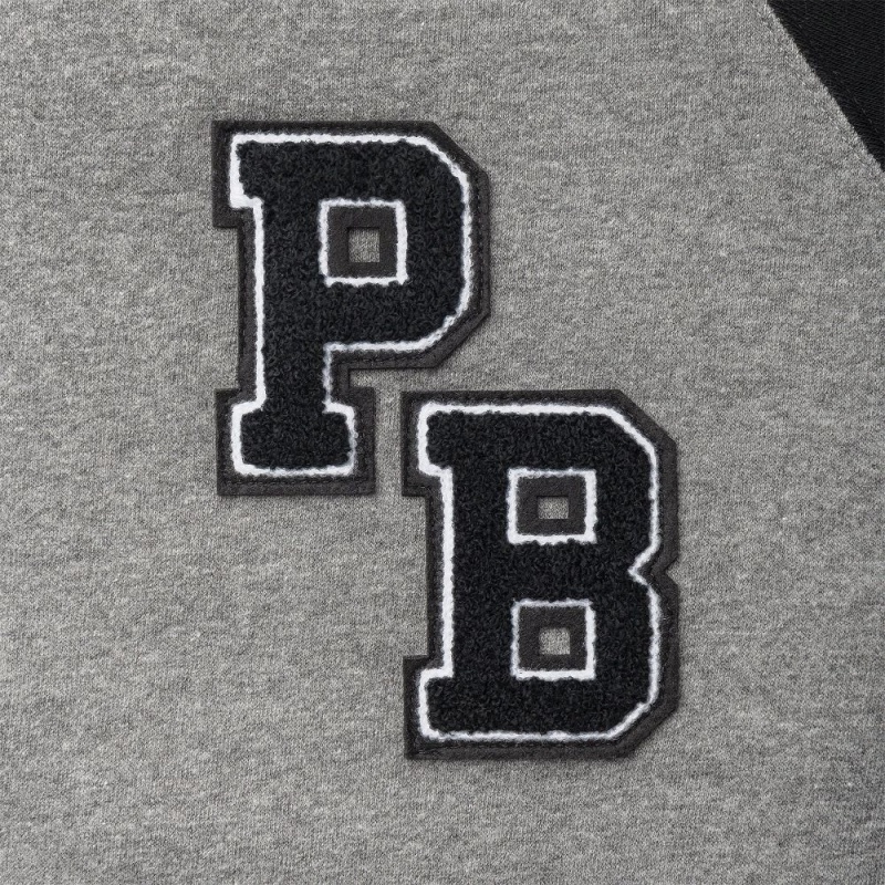 Grey / Black Men's Playboy Varsity Crewnecks | PLBY-593097