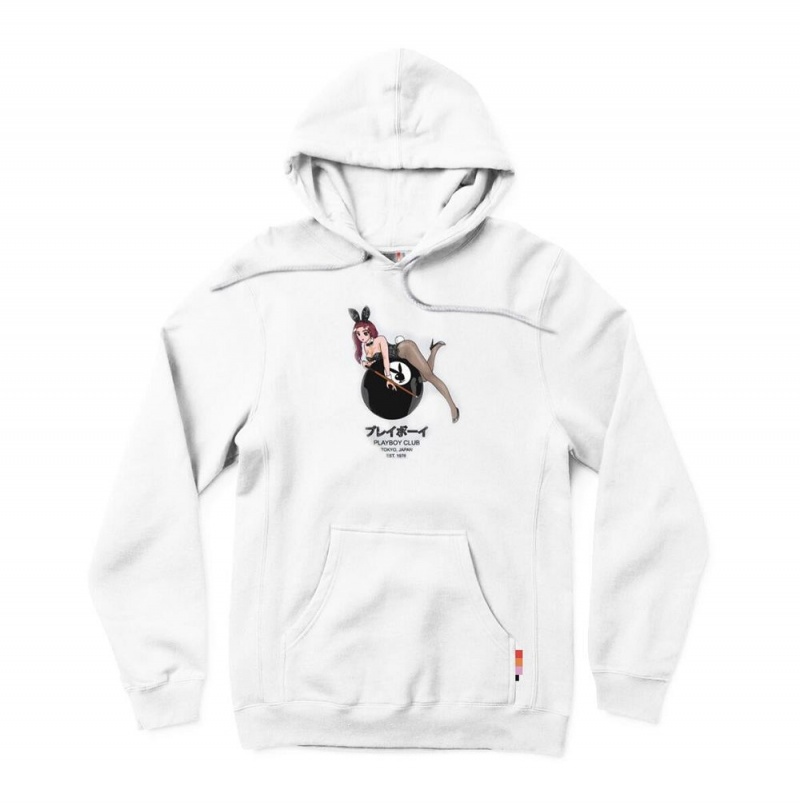 Heather Grey Men's Playboy 8-Ball Tokyo Club Hoodies | PLBY-593007