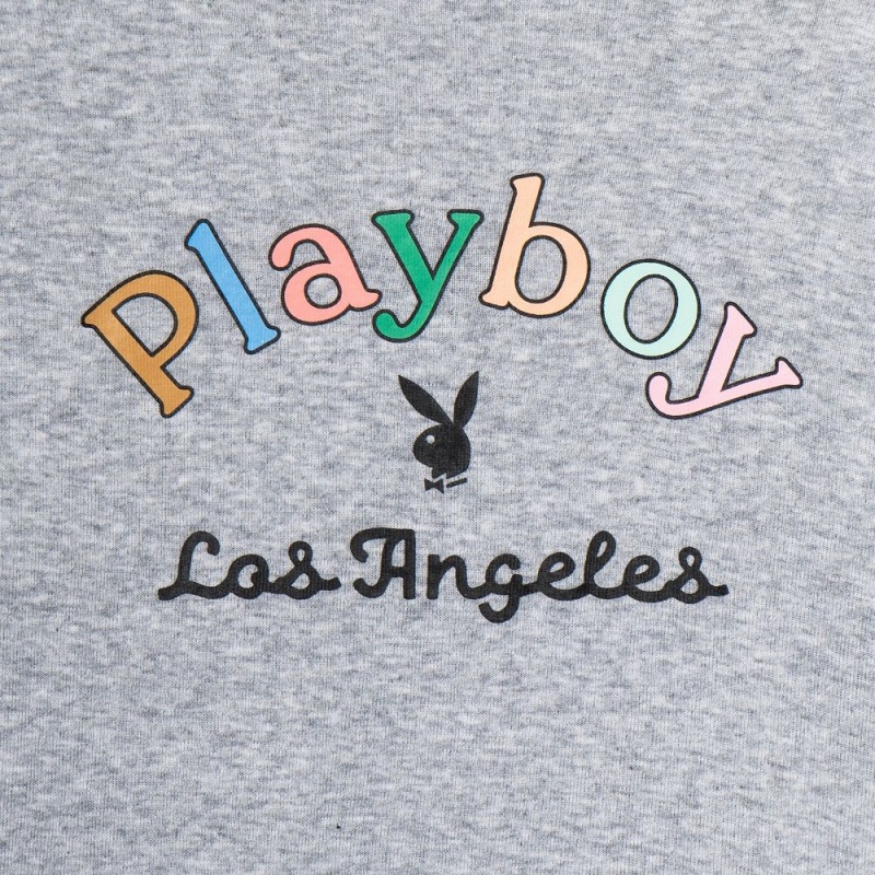 Heather Grey Women's Playboy Ace of Diamonds T-shirts | PLBY-592905