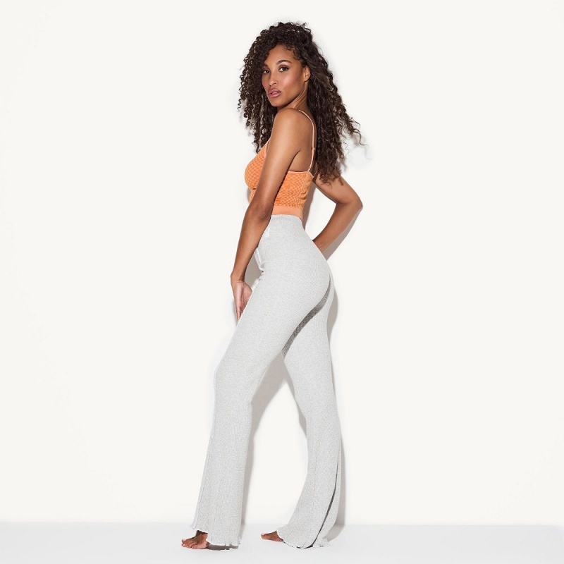 Heather Grey Women's Playboy Bunny Leg Sherpa Pants | PLBY-592815