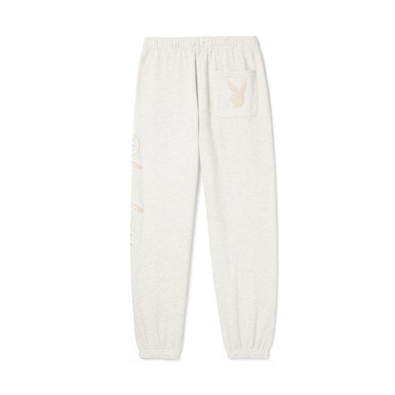 Heathered Oatmeal Women's Playboy Cowgirl - 6pcs Set Joggers | PLBY-592791