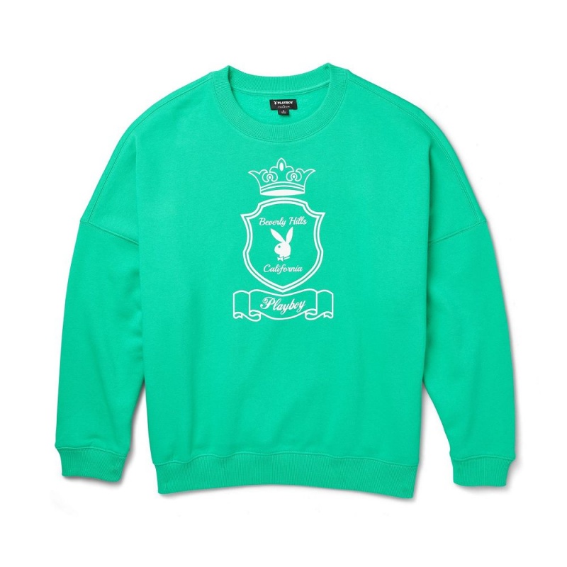 Holly Green Women\'s Playboy Crush Crewnecks | PLBY-592850