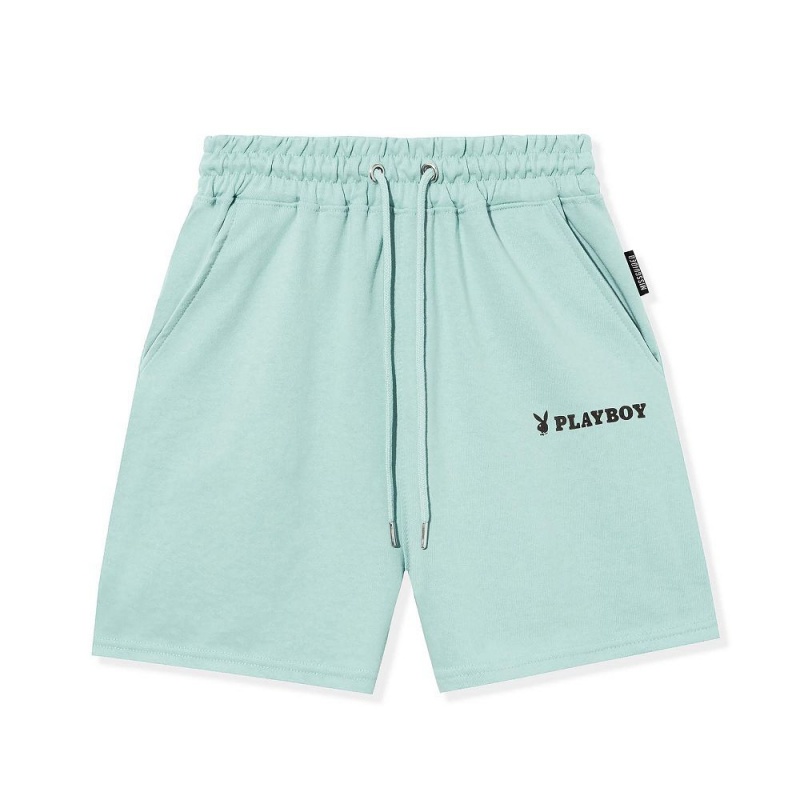 Light Blue Women's Playboy The Icon Shimmer Shorts | PLBY-592759