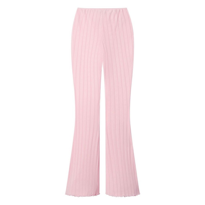 Light Pink Women's Playboy Road Trip Striped Warmup Pants | PLBY-592812