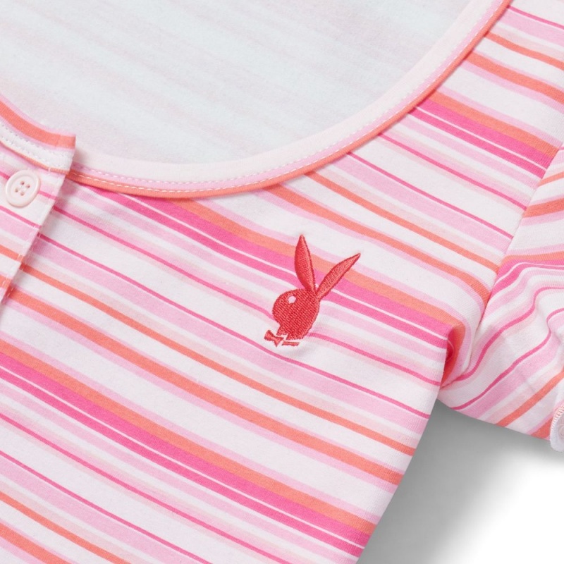 Light Pink Women's Playboy Sports Club T-shirts | PLBY-592892