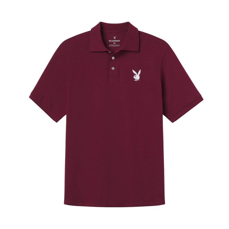 Maroon Men\'s Playboy Performance Rabbit Head T-shirts | PLBY-593245