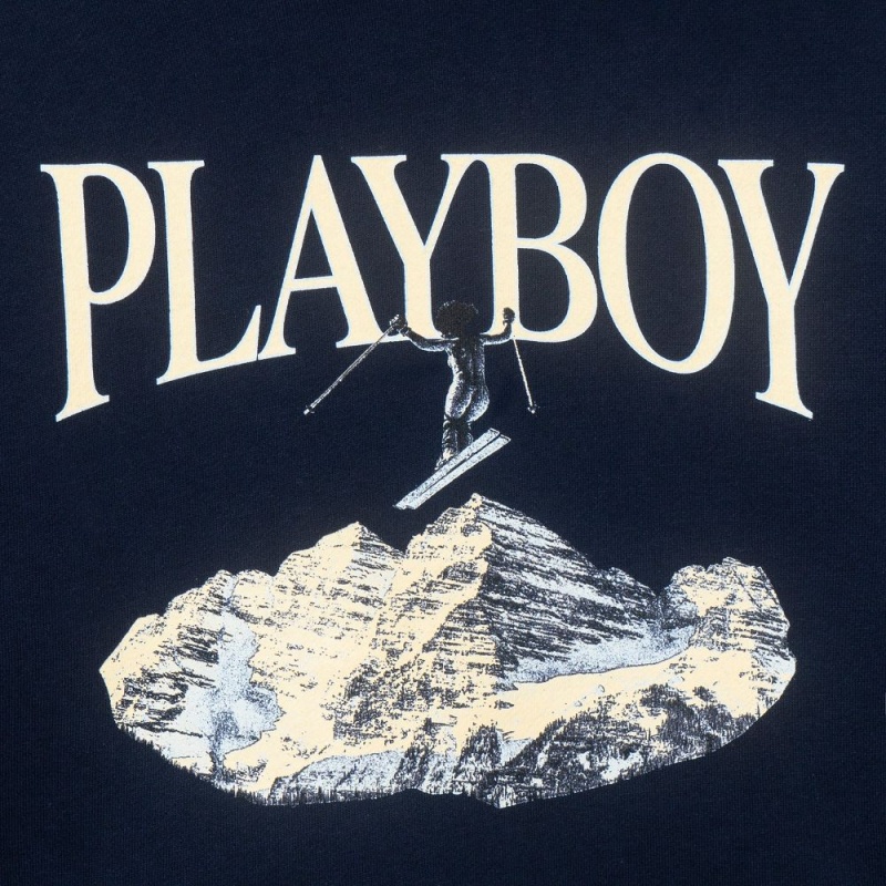 Maroon Men's Playboy Ski feat. Holly Cook from Girls of Winter 1984 Hoodies | PLBY-593052