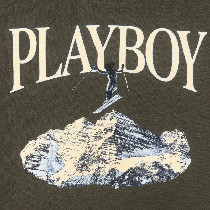 Maroon Men's Playboy Ski feat. Holly Cook from Girls of Winter 1984 Hoodies | PLBY-593052
