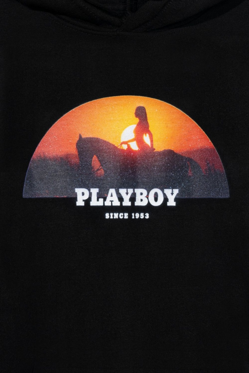 Men's Playboy December 1972 Playmate Mercy Rooney Sunset Rider Hoodies | PLBY-593025