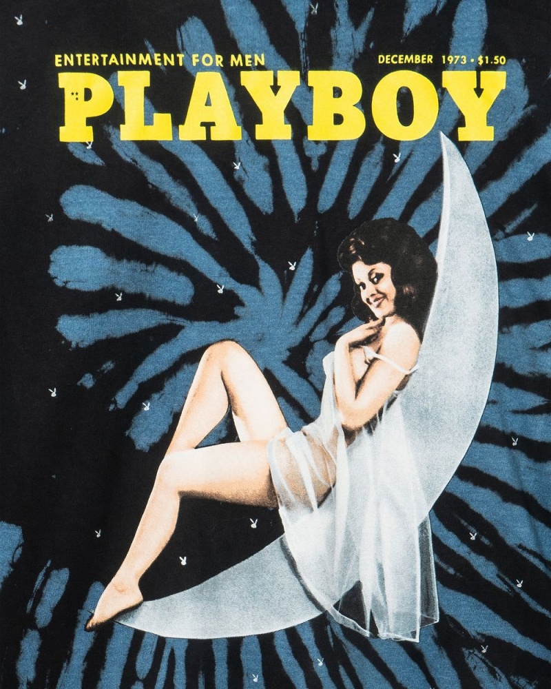 Men's Playboy December 1973 Cover Tie-Dye Long Sleeve T-shirts | PLBY-593172