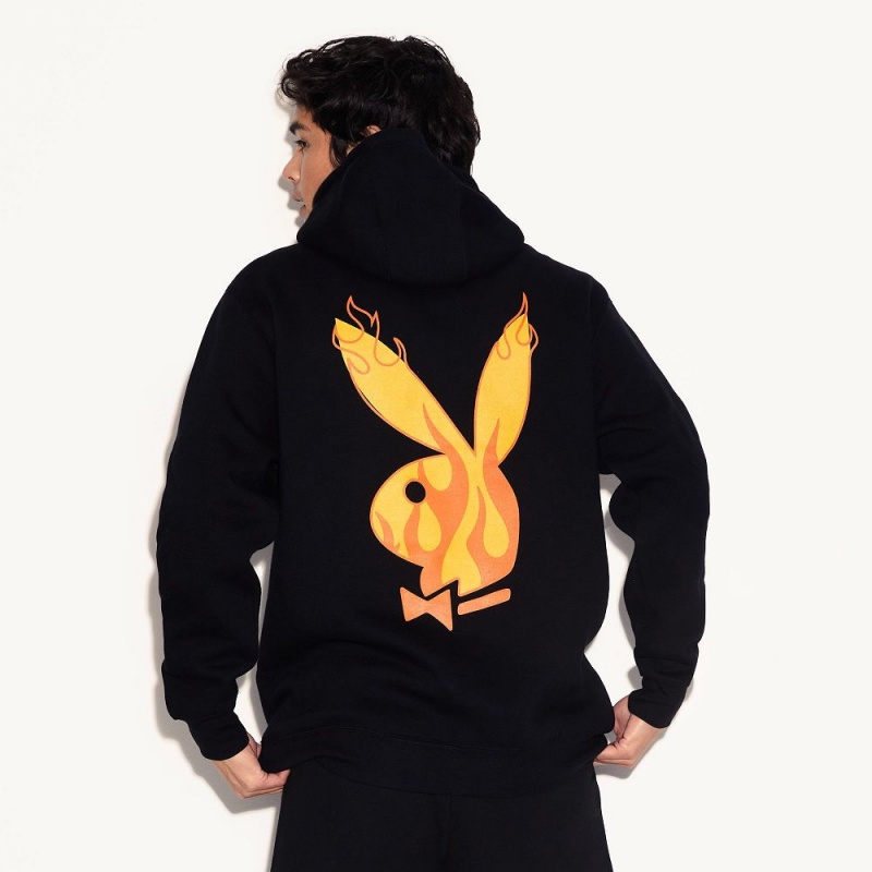 Men's Playboy Fire Starter Hoodies | PLBY-593029