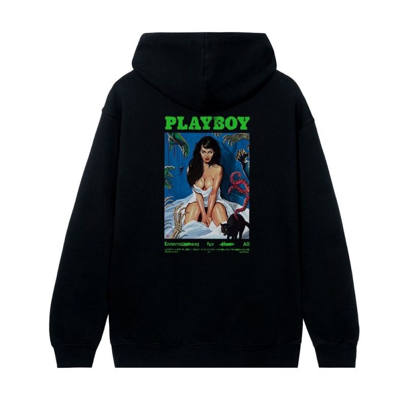 Men\'s Playboy Horror Film Masthead Hoodies | PLBY-593031