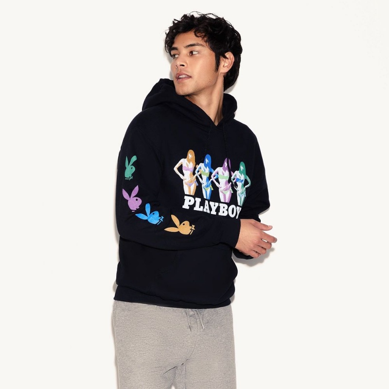 Men's Playboy March 2019 Playmate Miki Hamano Repeating Bunny Hoodies | PLBY-593061
