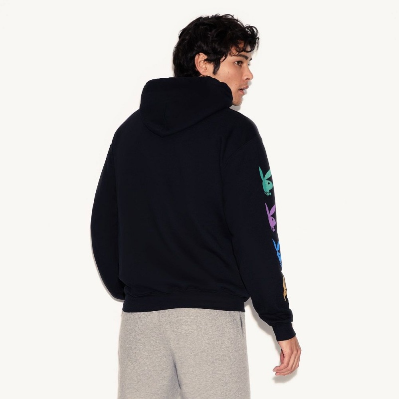 Men's Playboy March 2019 Playmate Miki Hamano Repeating Bunny Hoodies | PLBY-593061