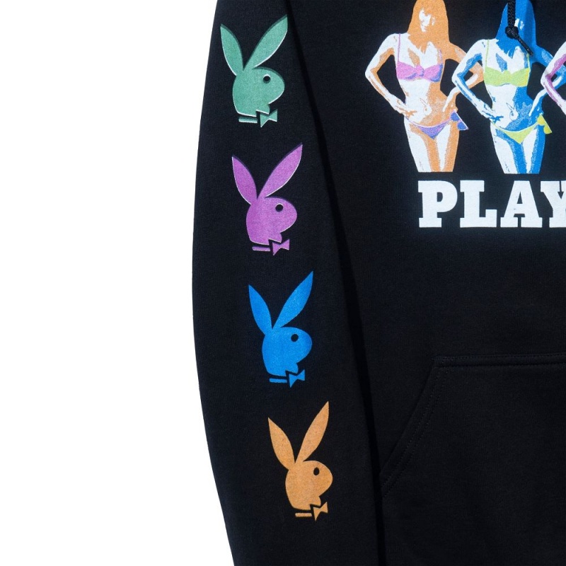 Men's Playboy March 2019 Playmate Miki Hamano Repeating Bunny Hoodies | PLBY-593061