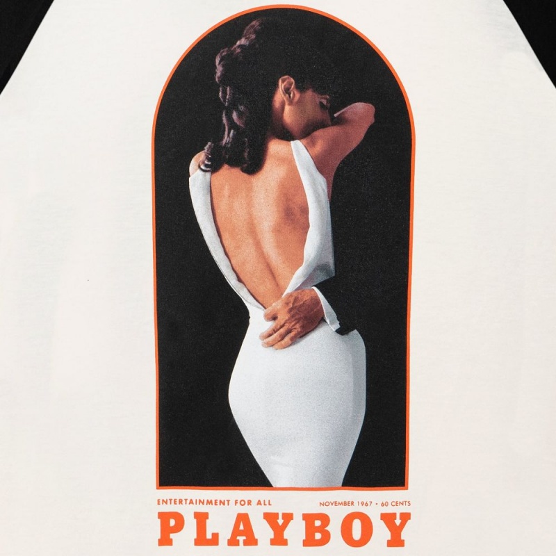 Men's Playboy November 1967 Raglan Baseball T-shirts | PLBY-593225
