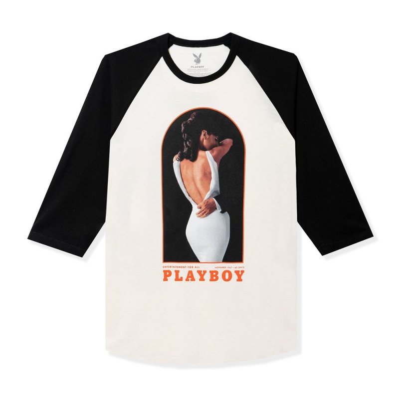 Men\'s Playboy November 1967 Raglan Baseball T-shirts | PLBY-593225