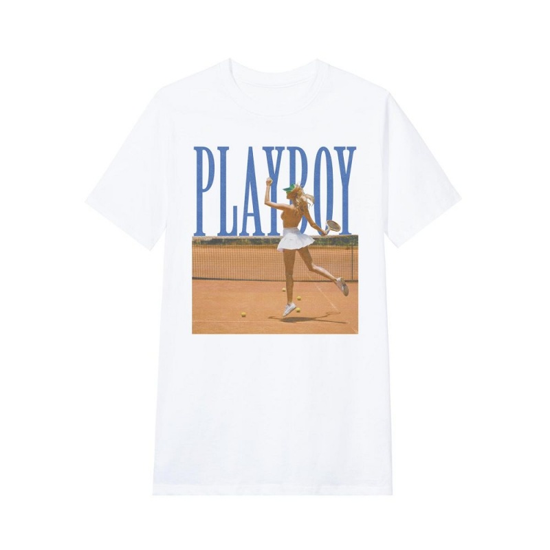 Men\'s Playboy October 2018 Playmate Olga Del Mar Tennis T-shirts | PLBY-593143