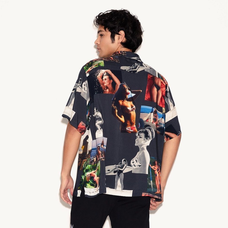Men's Playboy Sandbar Button Up T-shirts | PLBY-593258