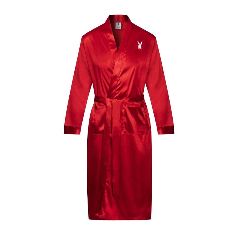 Men\'s Playboy Satin Mansion Robe Accessories | PLBY-592925
