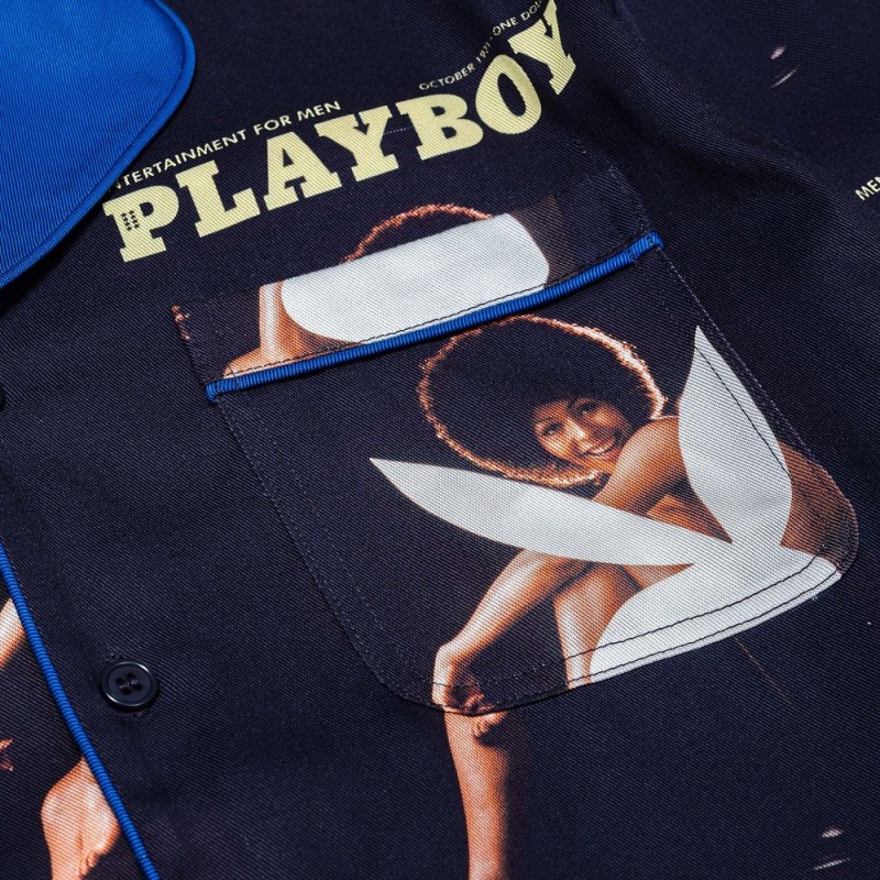 Men's Playboy Soulland October 1971 Long Sleeve Camp T-shirts | PLBY-593250