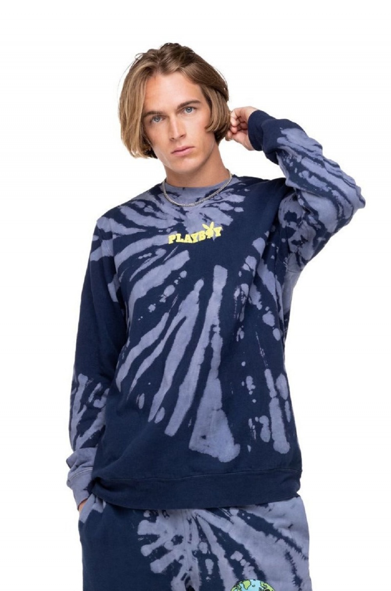 Men's Playboy Tie-Dye Au Naturel Crewnecks | PLBY-593098
