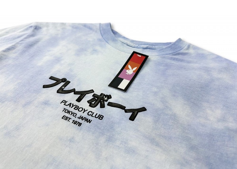 Men's Playboy Tokyo Club Tie-Dye Bunny Long Sleeve T-shirts | PLBY-593163