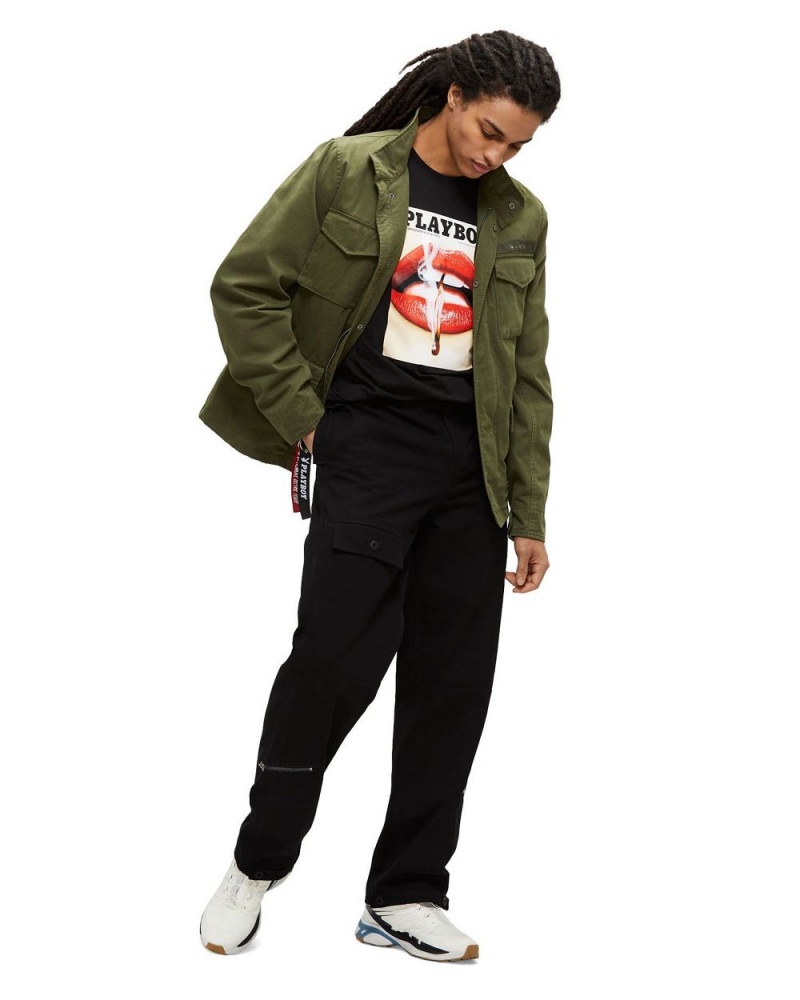 Men's Playboy x Alpha Industries Field Jackets | PLBY-593092