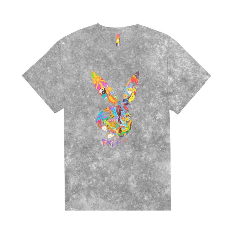 Men\'s Playboy x Color Bars Take A Trip Smoke Tie-Dye T-shirts | PLBY-593256