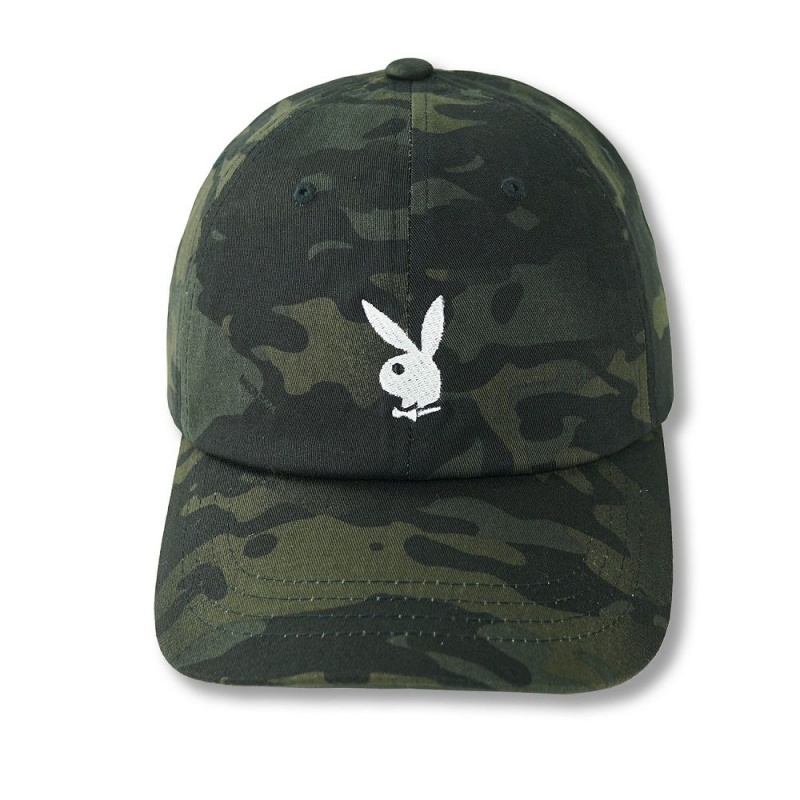 Multicam Black Women's Playboy Adjustable Rabbit Head Logo Hat Camo Hats | PLBY-592634