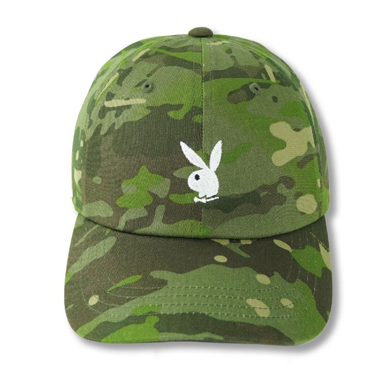 Multicam Black Women's Playboy Adjustable Rabbit Head Logo Hat Camo Hats | PLBY-592634